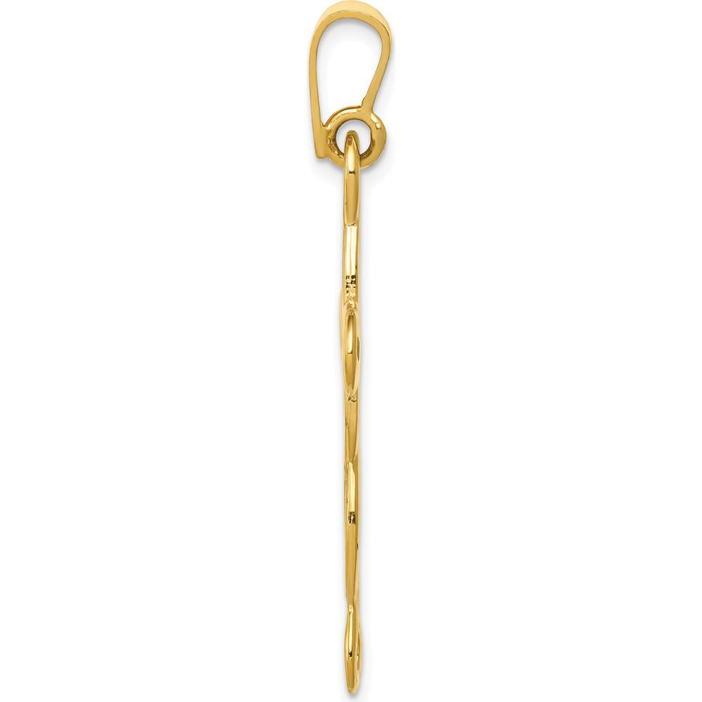 14K Yellow Gold Polished Loop Cross Pendant - 44mm Length, 27mm Width by Oro Pregiato