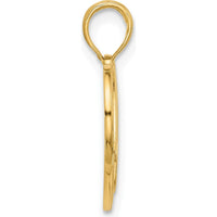 14K Yellow Gold Polished LOVE Heart Charm Pendant - 20.6mm Length by Oro Pregiato