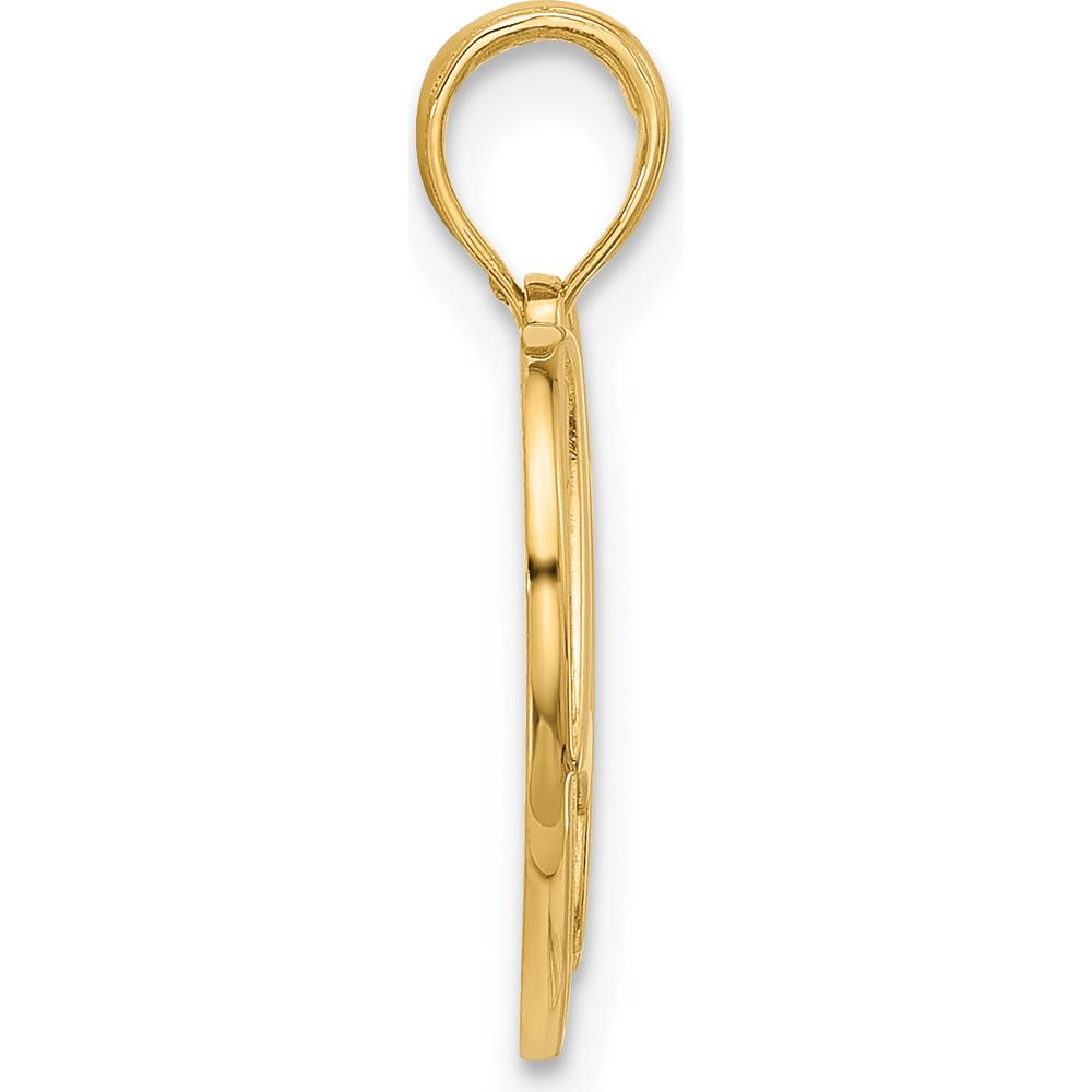 14K Yellow Gold Polished LOVE Heart Charm Pendant - 20.6mm Length by Oro Pregiato