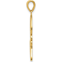14K Yellow Gold Polished LOVE Heart Pendant - 29.3mm Length by Oro Pregiato