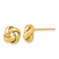 14K Yellow Gold Polished Love Knot Button Post Earrings by 0