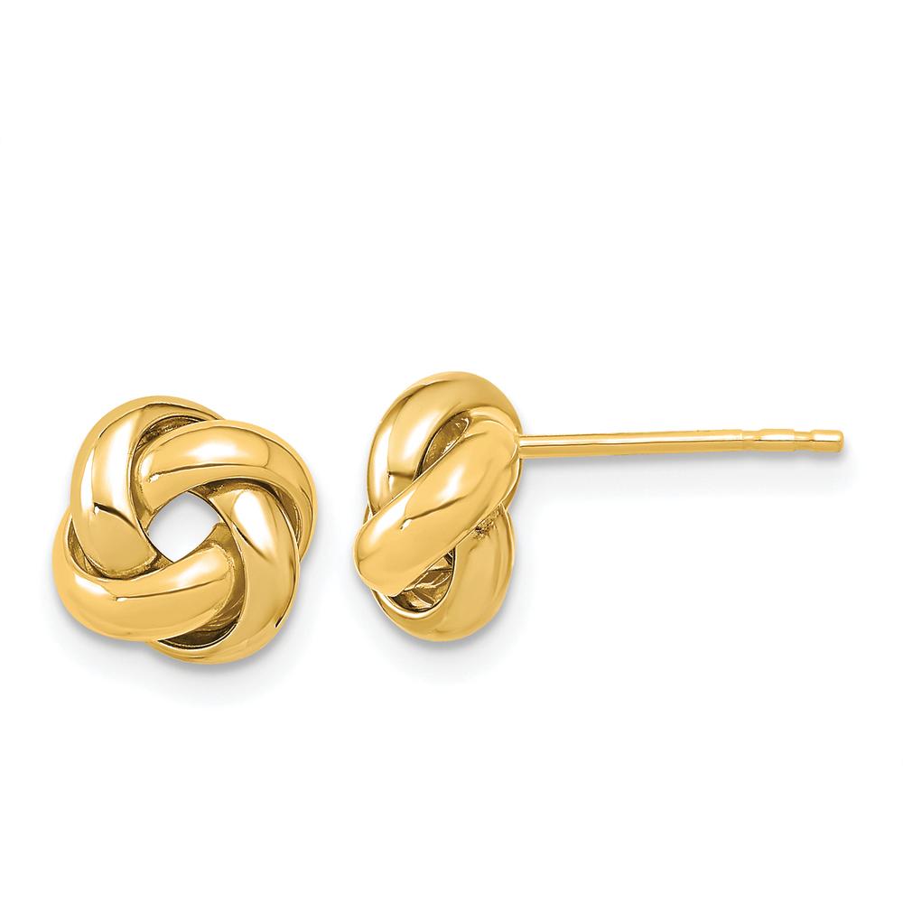14K Yellow Gold Polished Love Knot Button Post Earrings by 0