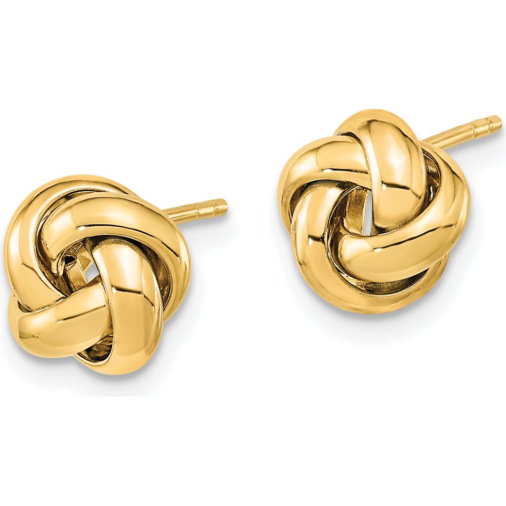 14K Yellow Gold Polished Love Knot Button Post Earrings by 0