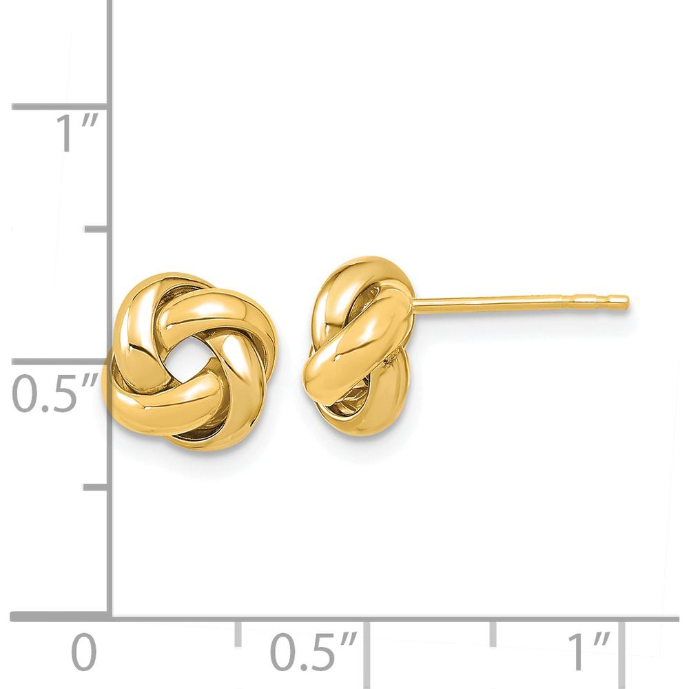 14K Yellow Gold Polished Love Knot Button Post Earrings by 0