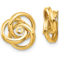 14K Yellow Gold Polished Love Knot Earring Jackets - 12mm Length by 0