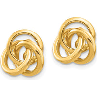 14K Yellow Gold Polished Love Knot Earring Jackets - 12mm Length by 0