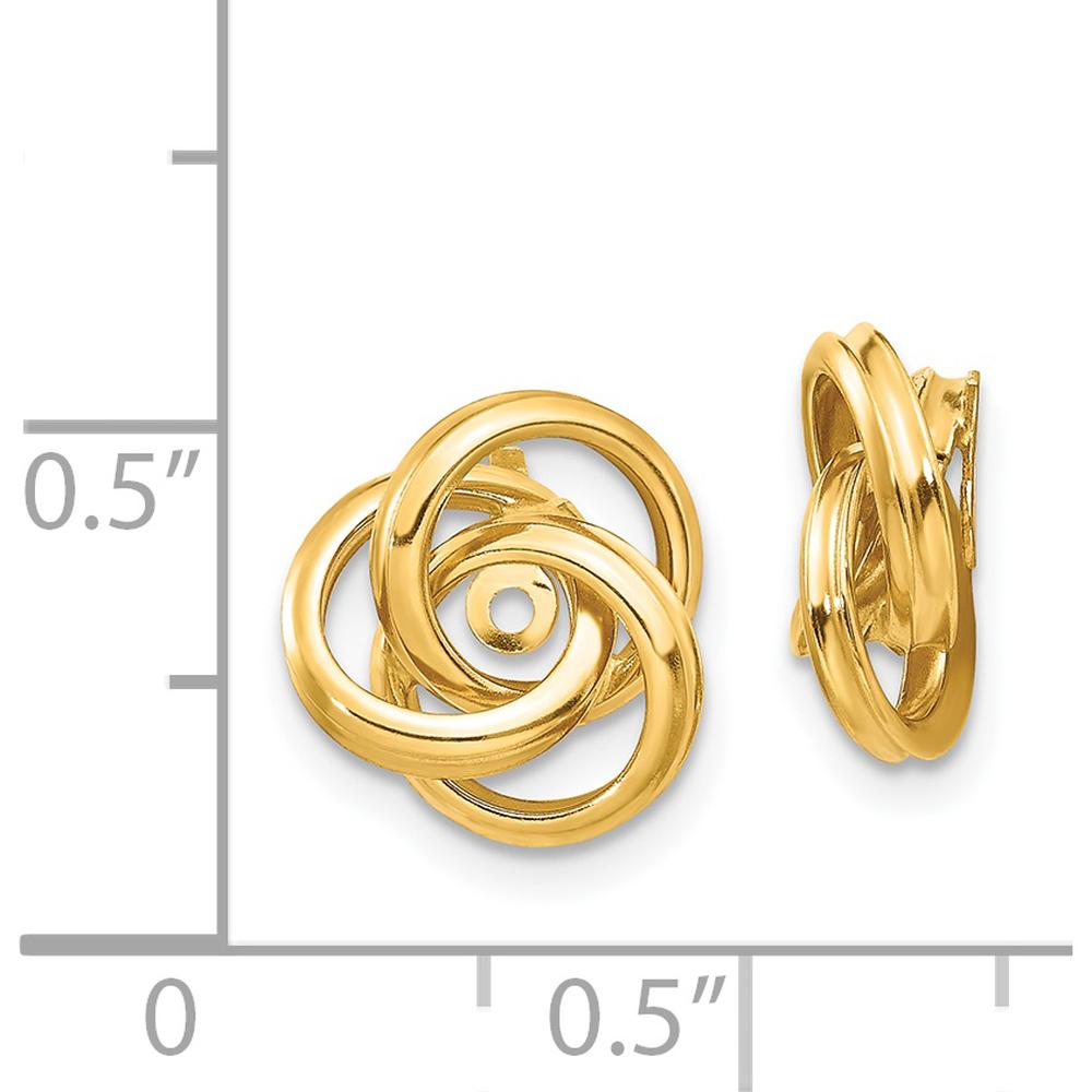 14K Yellow Gold Polished Love Knot Earring Jackets - 12mm Length by 0