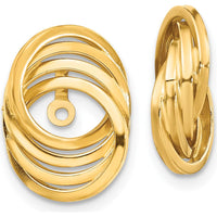 14K Yellow Gold Polished Love Knot Earring Jackets - 14mm Length by 0