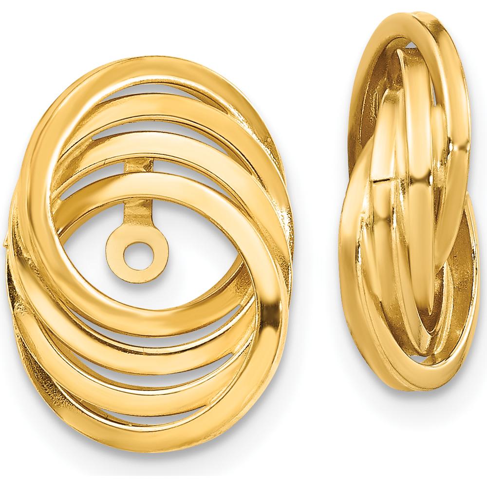 14K Yellow Gold Polished Love Knot Earring Jackets - 14mm Length by 0