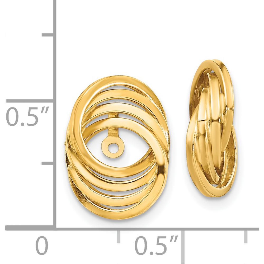 14K Yellow Gold Polished Love Knot Earring Jackets - 14mm Length by 0
