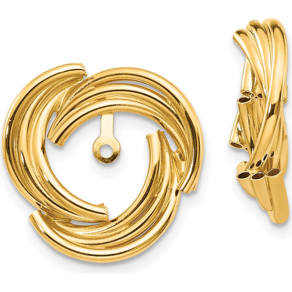 14K Yellow Gold Polished Love Knot Earring Jackets - 17mm Length by 0