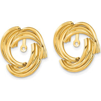 14K Yellow Gold Polished Love Knot Earring Jackets - 17mm Length by 0