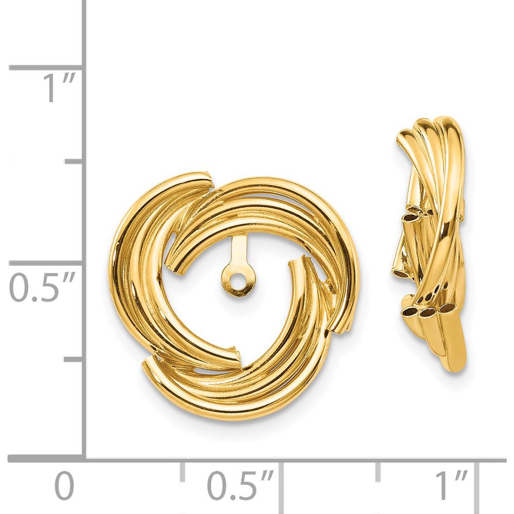 14K Yellow Gold Polished Love Knot Earring Jackets - 17mm Length by 0