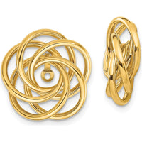 14K Yellow Gold Polished Love Knot Earring Jackets - Elegant Design for Women by 0