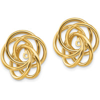 14K Yellow Gold Polished Love Knot Earring Jackets - Elegant Design for Women by 0