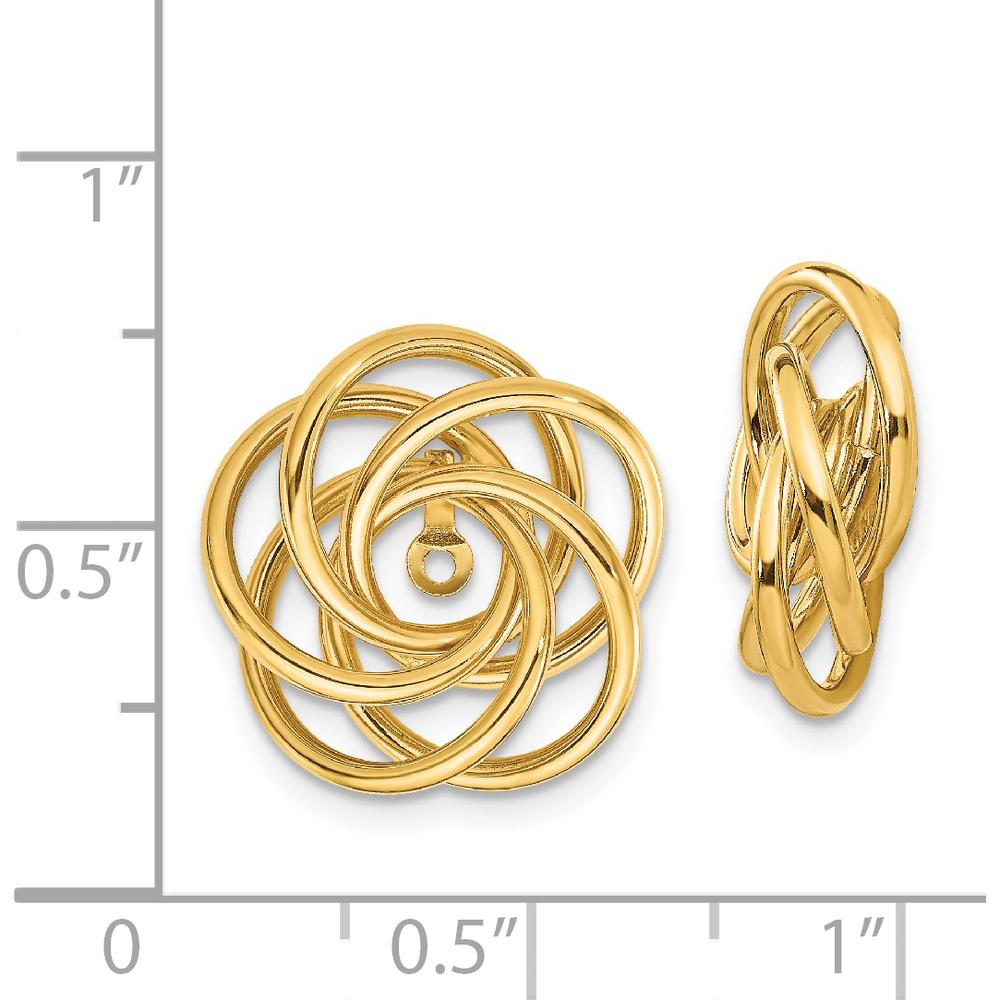 14K Yellow Gold Polished Love Knot Earring Jackets - Elegant Design for Women by 0