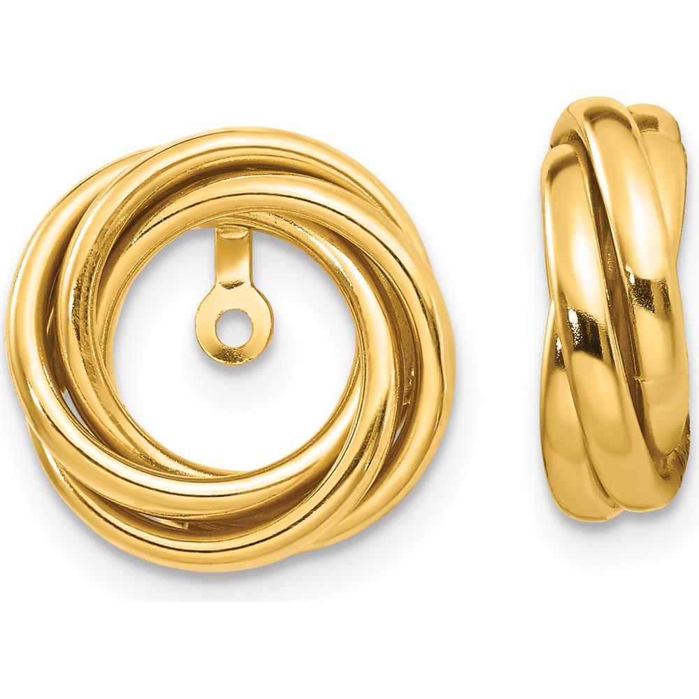 14K Yellow Gold Polished Love Knot Earring Jackets - Elegant Gold Jewelry for Women by 0