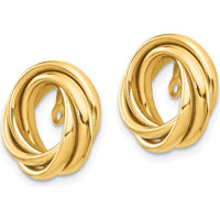 14K Yellow Gold Polished Love Knot Earring Jackets - Elegant Gold Jewelry for Women by 0