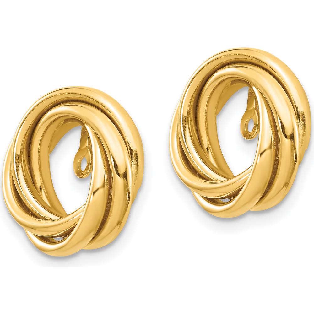 14K Yellow Gold Polished Love Knot Earring Jackets - Elegant Gold Jewelry for Women by 0