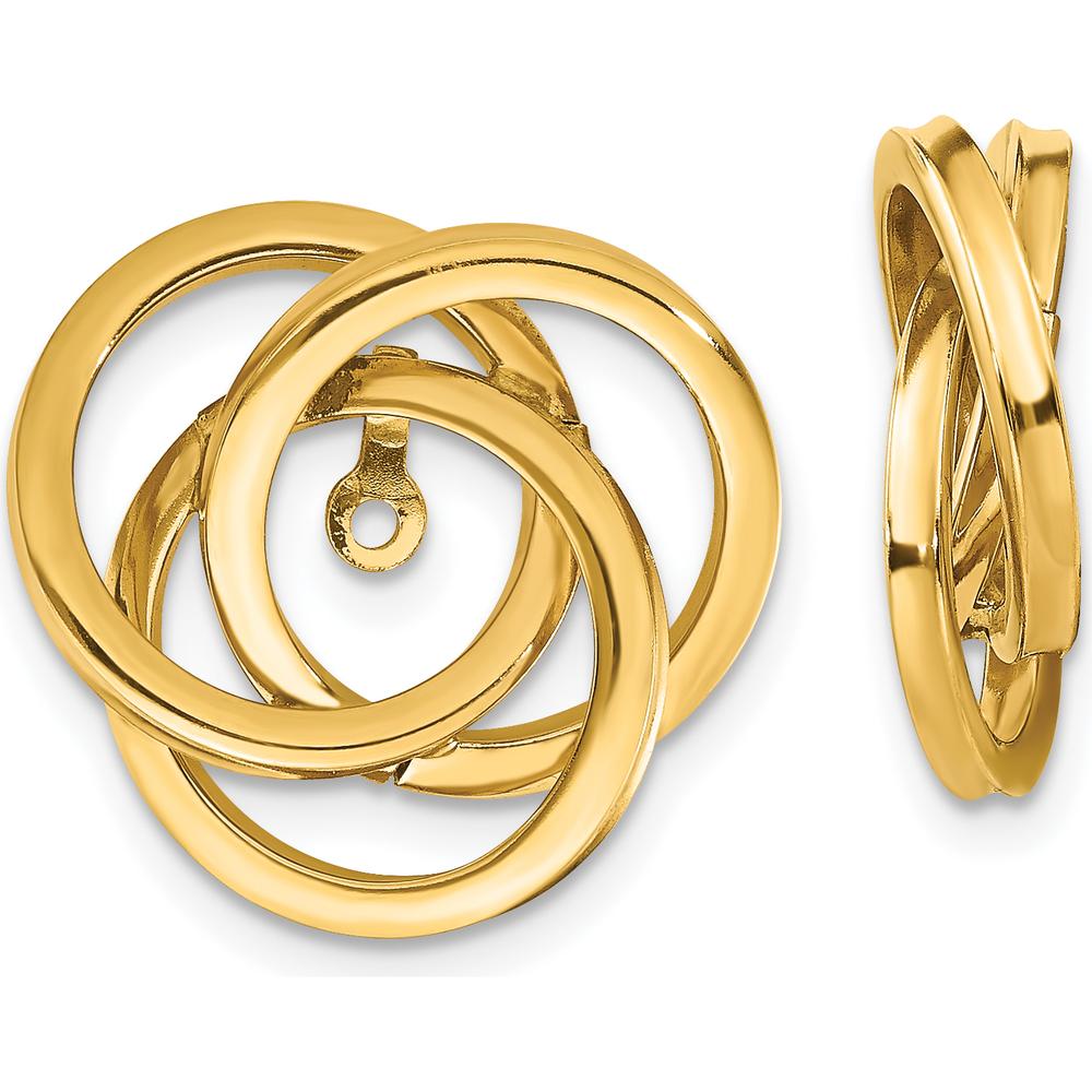 14K Yellow Gold Polished Love Knot Earring Jackets by 0