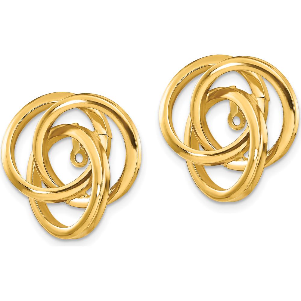 14K Yellow Gold Polished Love Knot Earring Jackets by 0