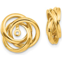 14K Yellow Gold Polished Love Knot Earring Jackets by Oro Pregiato