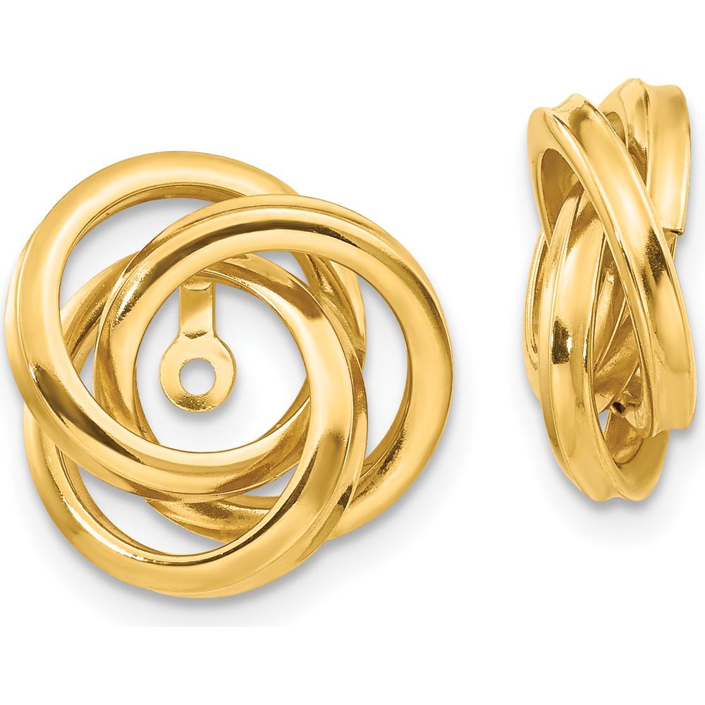 14K Yellow Gold Polished Love Knot Earring Jackets by Oro Pregiato