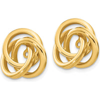 14K Yellow Gold Polished Love Knot Earring Jackets by Oro Pregiato