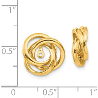 14K Yellow Gold Polished Love Knot Earring Jackets by Oro Pregiato