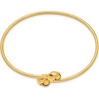 14K Yellow Gold Polished Love Knot Flexible Oval Bangle Bracelet - 7-inch Length by Oro Pregiato