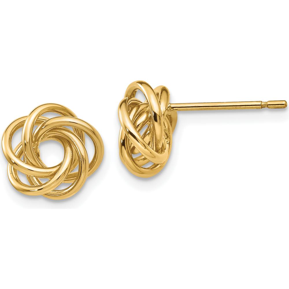 14K Yellow Gold Polished Love Knot Post Earrings - 8mm by Oro Pregiato