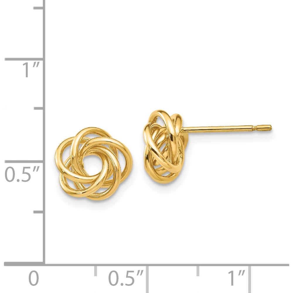 14K Yellow Gold Polished Love Knot Post Earrings - 8mm by Oro Pregiato