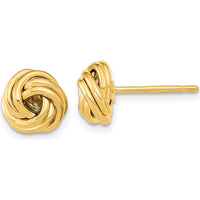14K Yellow Gold Polished Love Knot Post Earrings - 9mm by 0