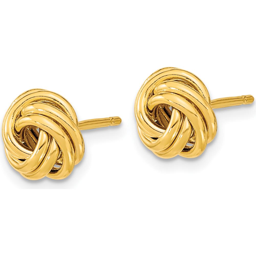 14K Yellow Gold Polished Love Knot Post Earrings - 9mm by 0