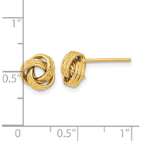 14K Yellow Gold Polished Love Knot Post Earrings - Classic Button Design by 0