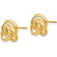 14K Yellow Gold Polished Love Knot Post Earrings - Elegant Design for Women by Oro Pregiato