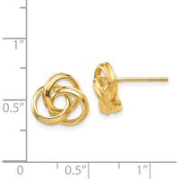 14K Yellow Gold Polished Love Knot Post Earrings - Elegant Design for Women by Oro Pregiato