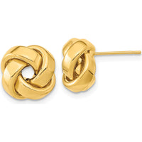 14K Yellow Gold Polished Love Knot Stud Earrings - 12mm by 0