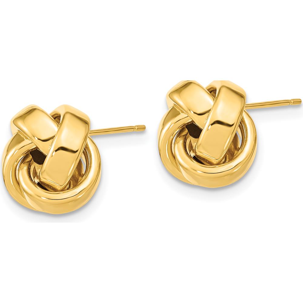 14K Yellow Gold Polished Love Knot Stud Earrings - 12mm by 0