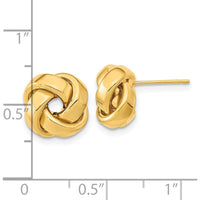 14K Yellow Gold Polished Love Knot Stud Earrings - 12mm by 0
