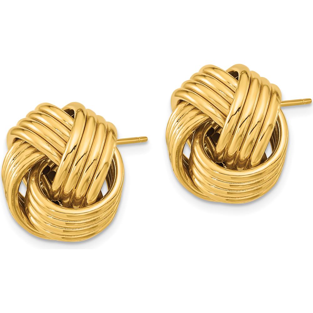 14K Yellow Gold Polished Love Knot Stud Earrings by 0