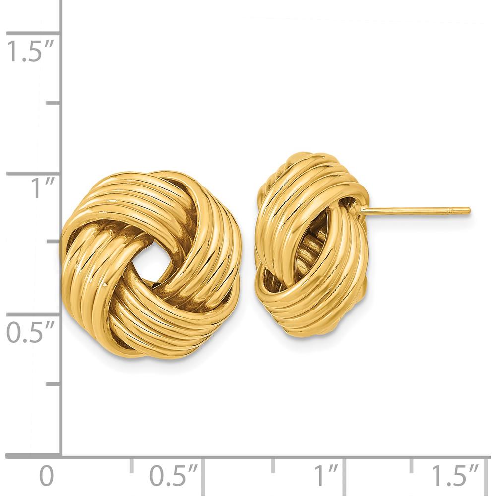 14K Yellow Gold Polished Love Knot Stud Earrings by 0