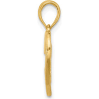 14K Yellow Gold Polished "LOVE" Script and Heart Pendant Charm - 19.6mm Length by Oro Pregiato