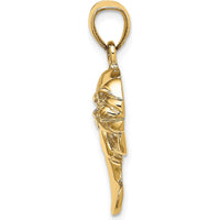 14K Yellow Gold Polished Manatee Charm Pendant - 22.65mm Length by Oro Pregiato