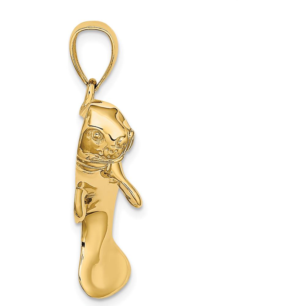 14K Yellow Gold Polished Manatee Pendant Charm by Oro Pregiato