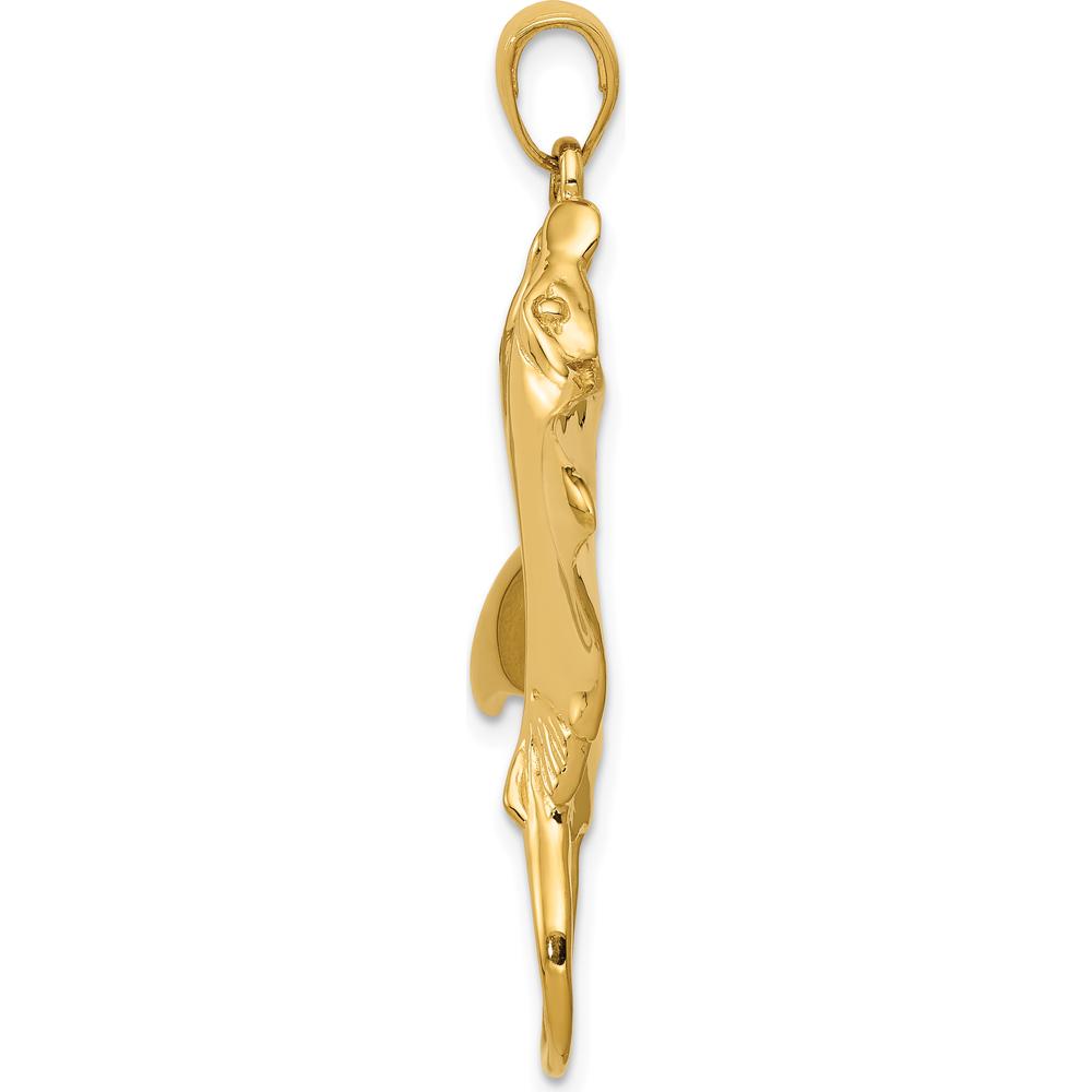 14K Yellow Gold Polished Manta Ray Pendant Necklace - 42mm Length by Oro Pregiato