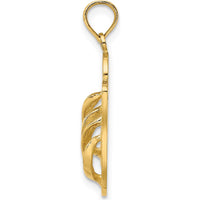 14K Yellow Gold Polished Marco Island Double Flip-Flop Pendant Charm by Oro Pregiato