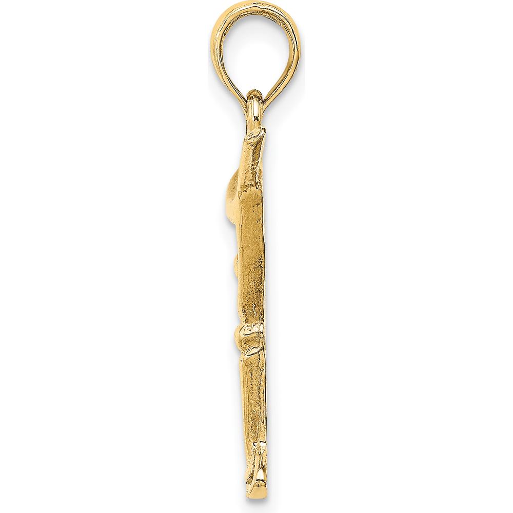 14K Yellow Gold Polished Martini Glass Charm with Olive Design - 19.3mm Length by Oro Pregiato