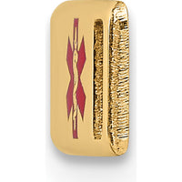 14K Yellow Gold Polished Medical Alert ID Plate with Red Epoxy Enamel - 24.5mm x 5.5mm by Oro Pregiato