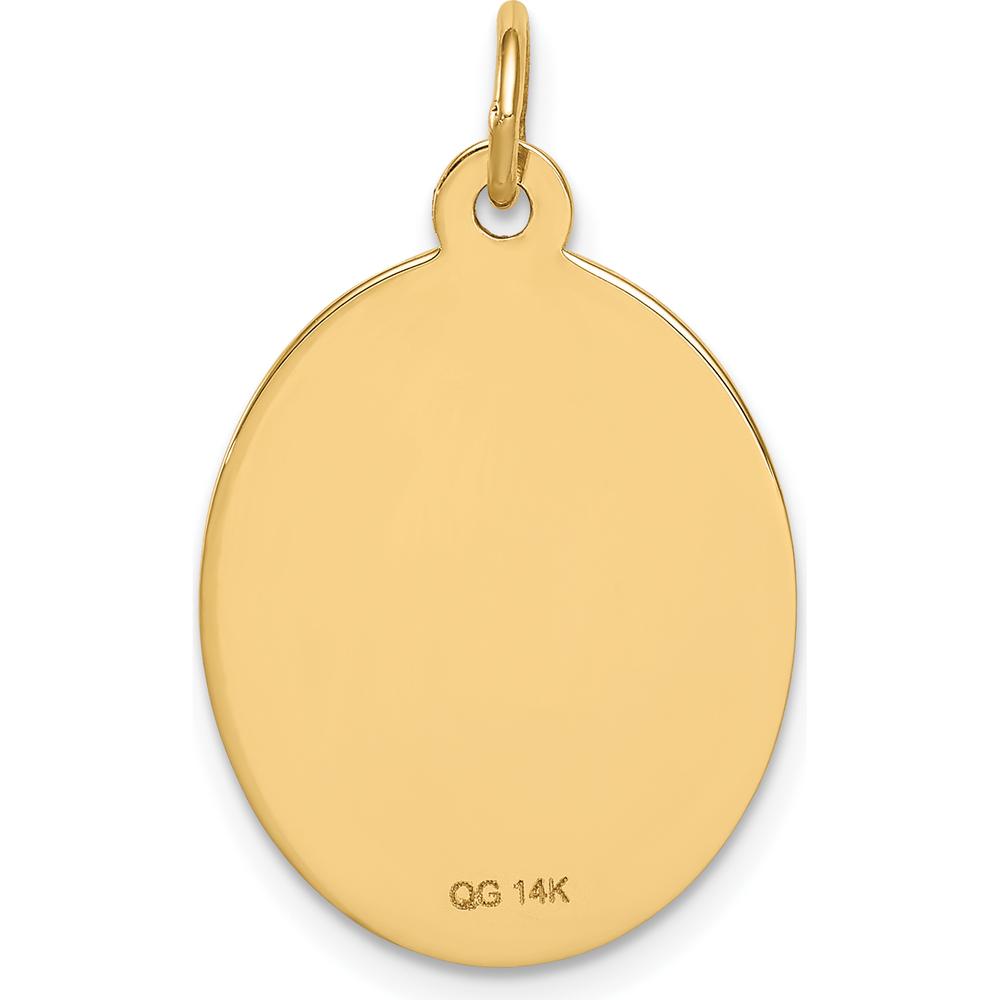 14K Yellow Gold Polished Medical Alert Pendant with Engravable Surface by Oro Pregiato